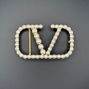 Authentic Valentino Garavani V-Logo Buckle - For 40mm Belt - Swarovski Pearls